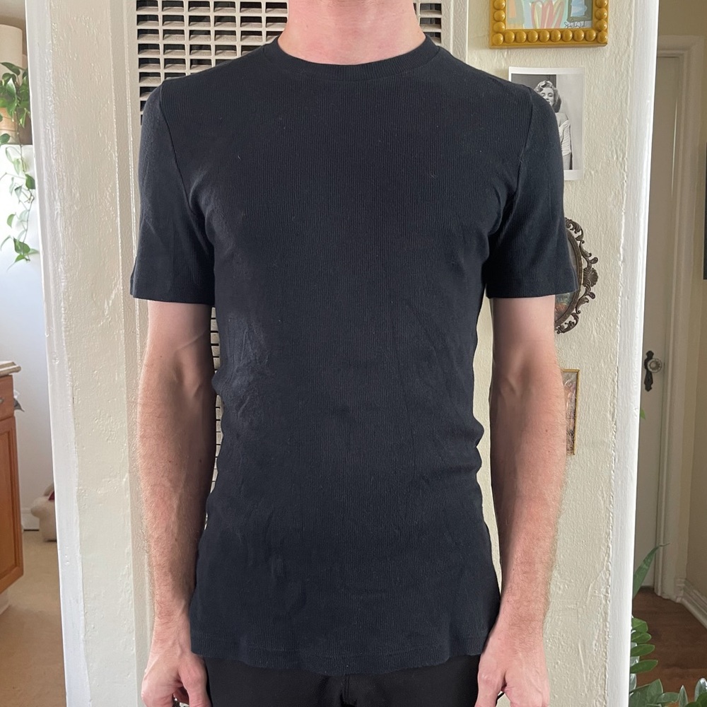 D&G 1990s ribbed logo shirt